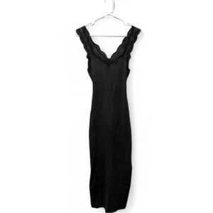 Free People Black Lace Detail Top